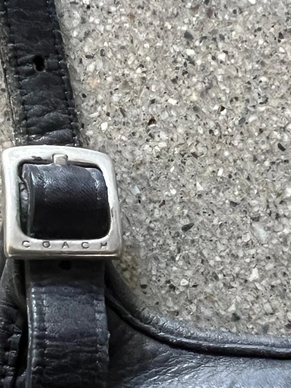 Coach Black Leather Crossbody with Silver Studs